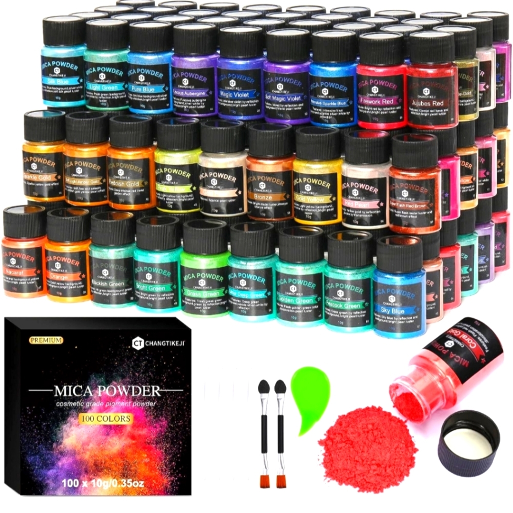 NEW CHANGTIKEJI Mica Powder Cosmetic Grade Pigment Powder 100 Colors